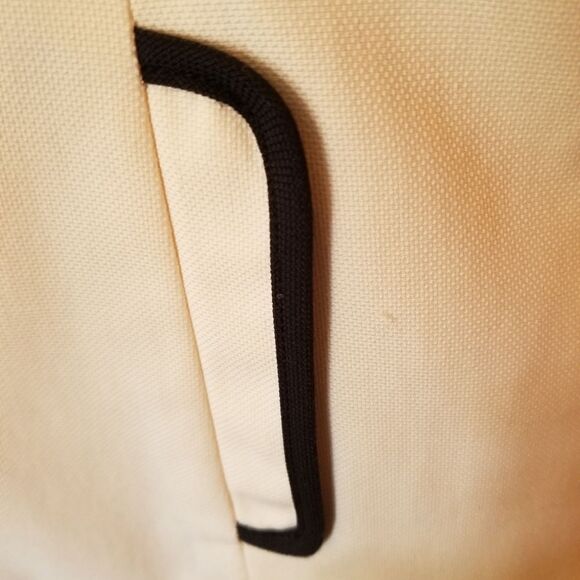 BOB MACKIE BEIGE JACKET W/ BLACK TRIM - Picture 4 of 5
